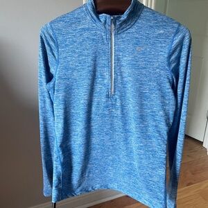Nike Running Blue Quarter zip work out top